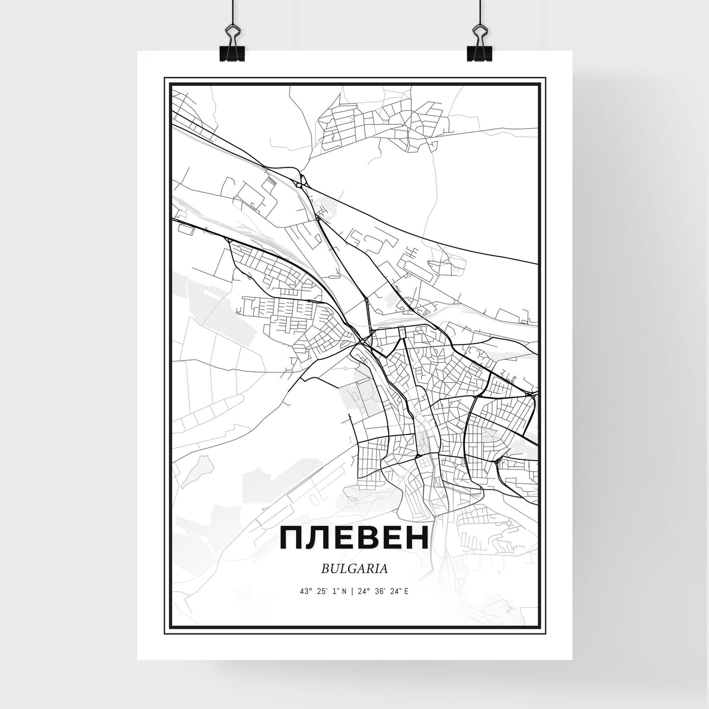 Pleven Bulgaria - Premium City Map Poster