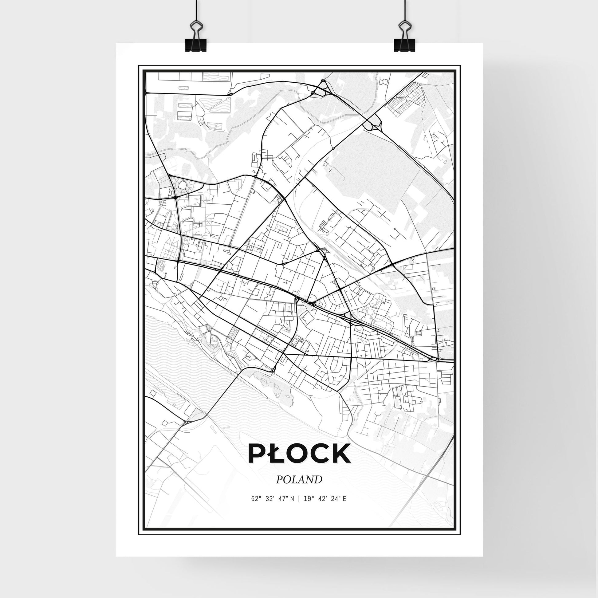 Płock Poland - Premium City Map Poster