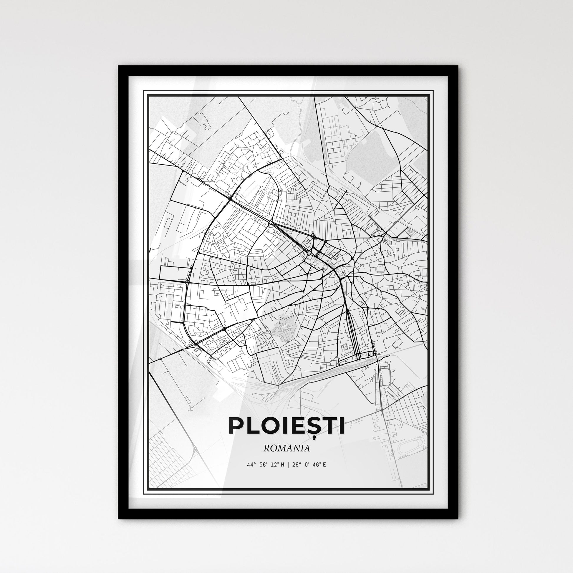 Ploiești Romania - Scandinavian Style City Map for Modern Home Decor