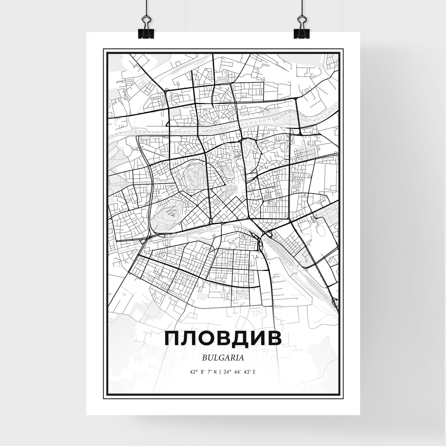 Plovdiv Bulgaria - Premium City Map Poster