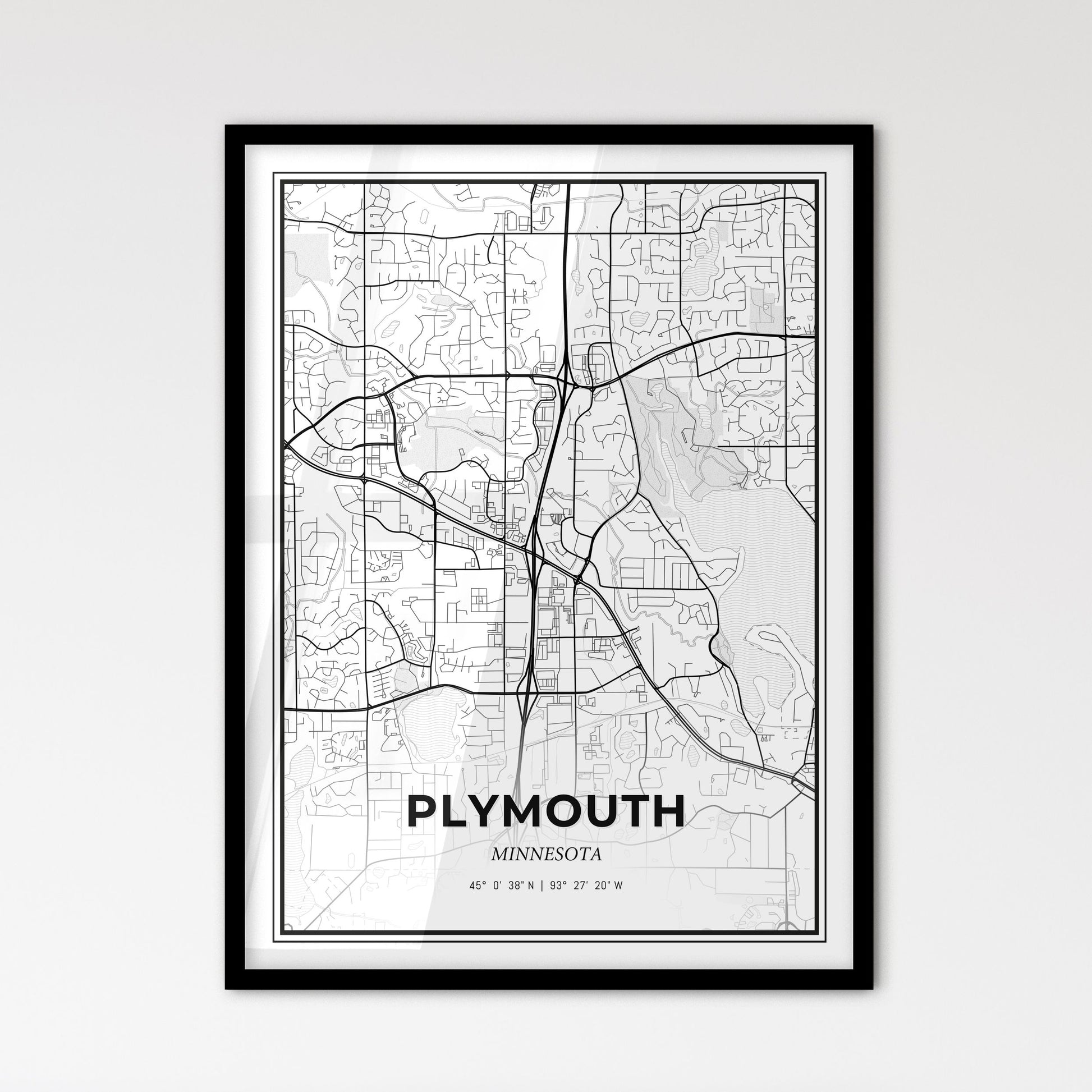 Plymouth Minnesota - Scandinavian Style City Map for Modern Home Decor