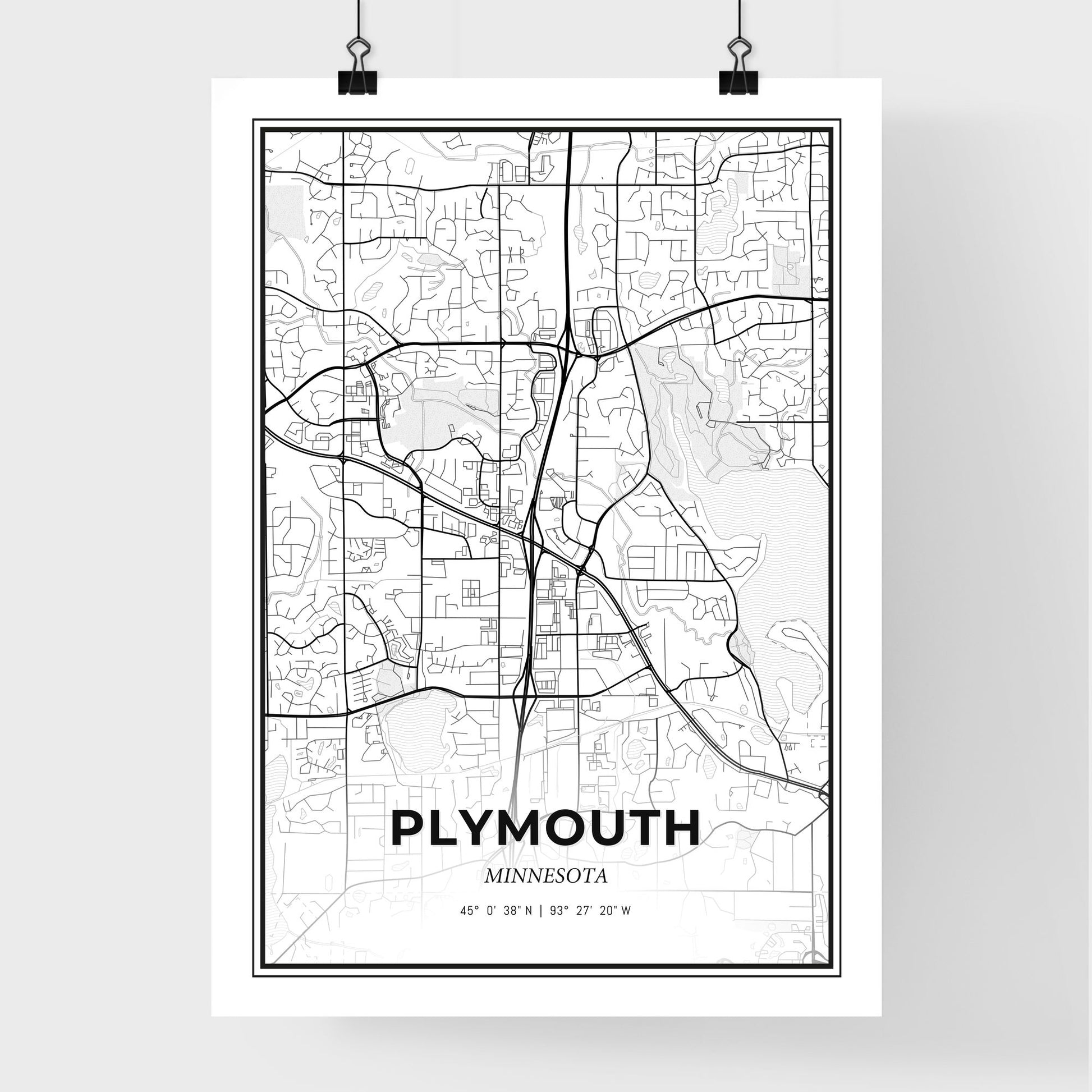 Plymouth Minnesota - Premium City Map Poster