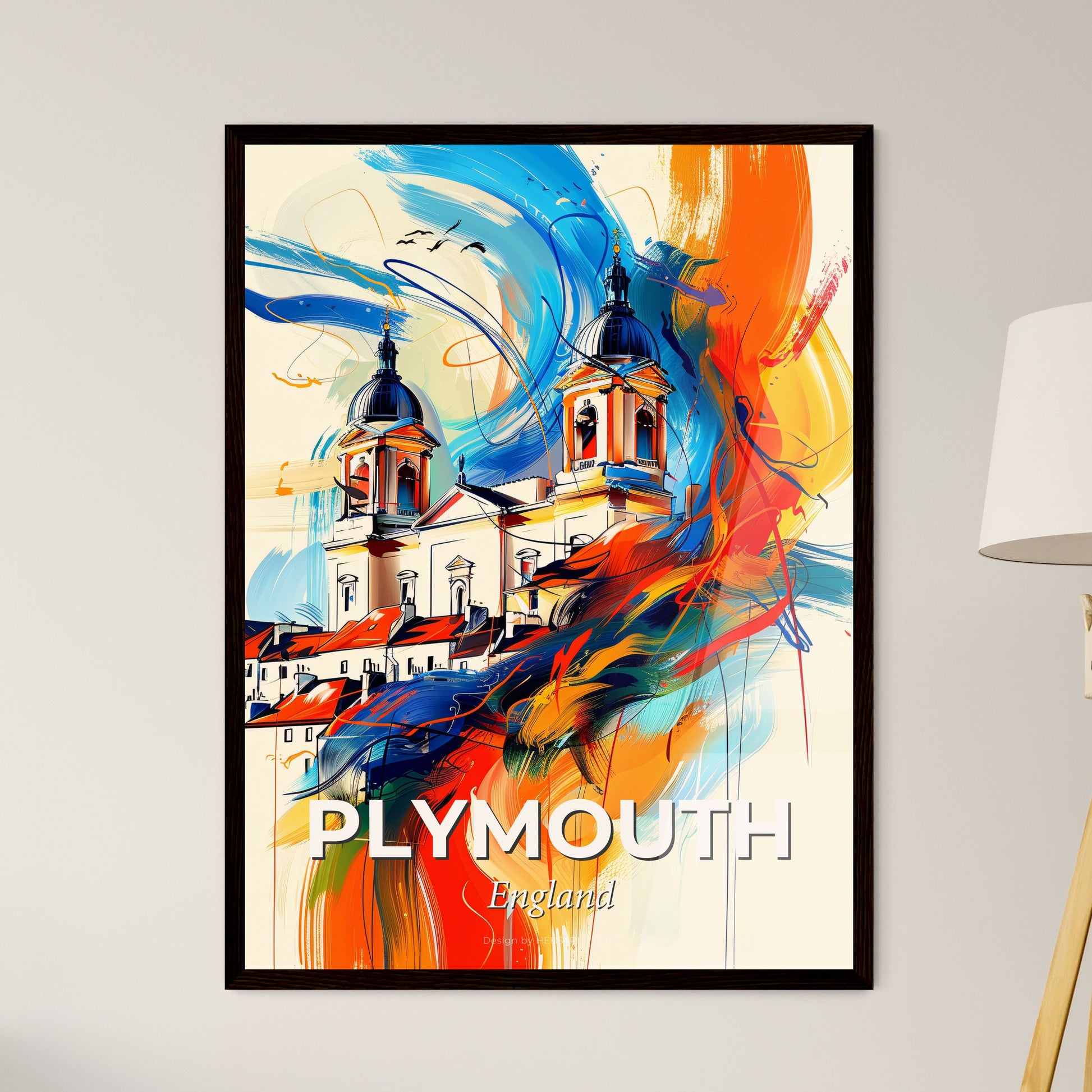 Vibrant Plymouth, England - A Painting Of A Building With Colorful Paint