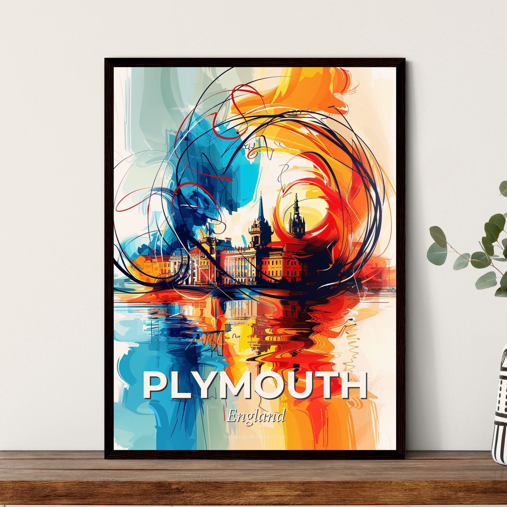 Vibrant Plymouth, England - A Colorful Painting Of A City