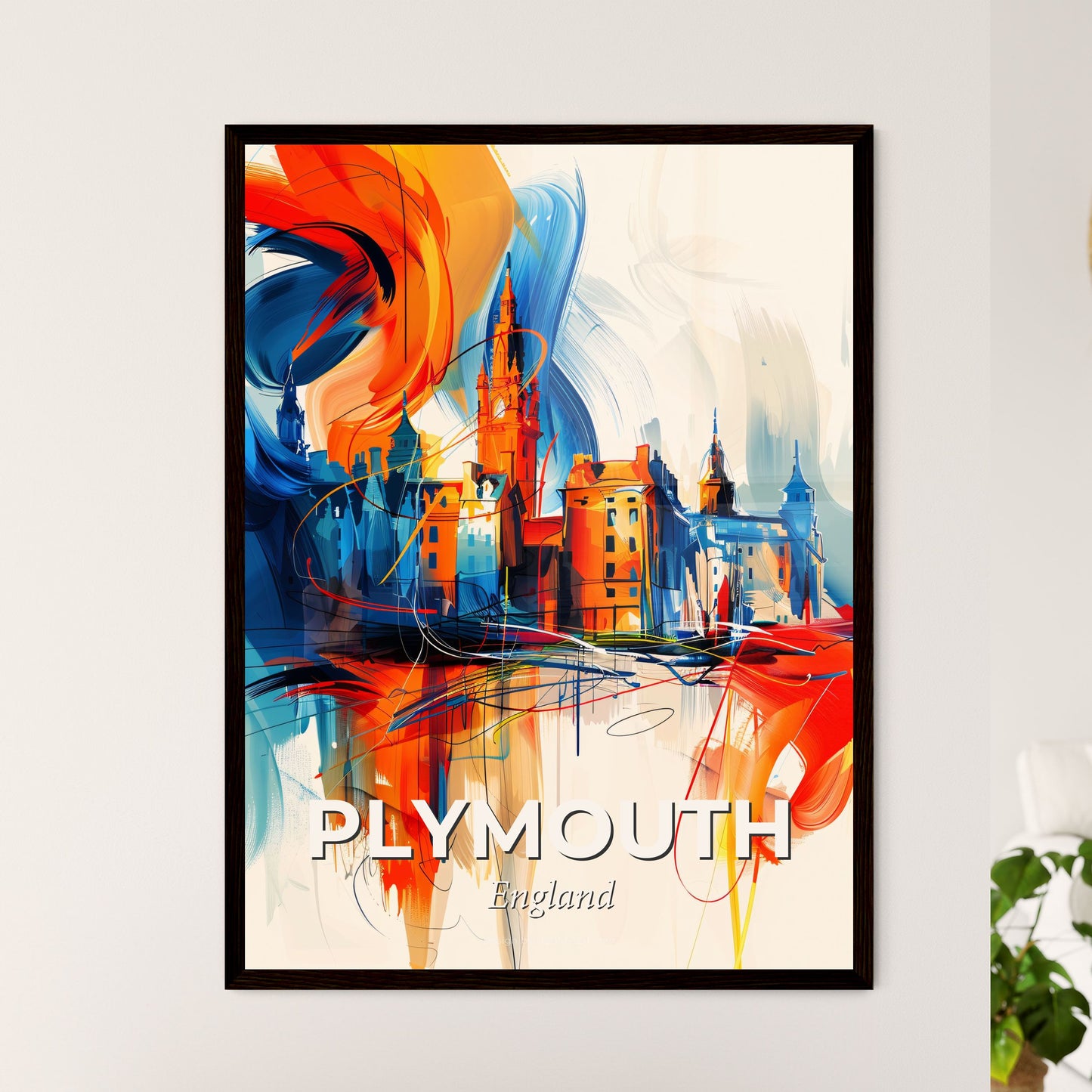 Vibrant Plymouth, England - A Colorful Painting Of A City