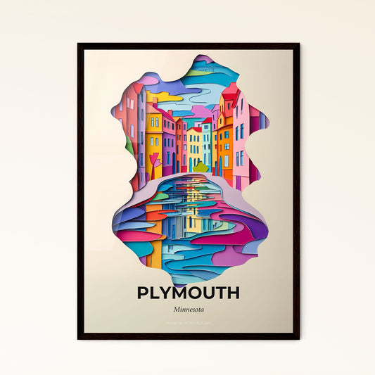 Vivid Plymouth, Minnesota - a colorful city with a river in the middle