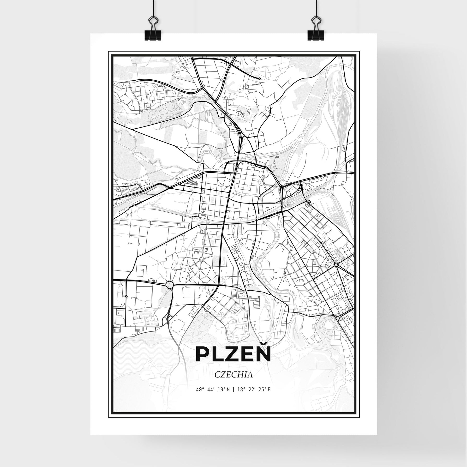  Plzeň Czechia - Premium City Map Poster