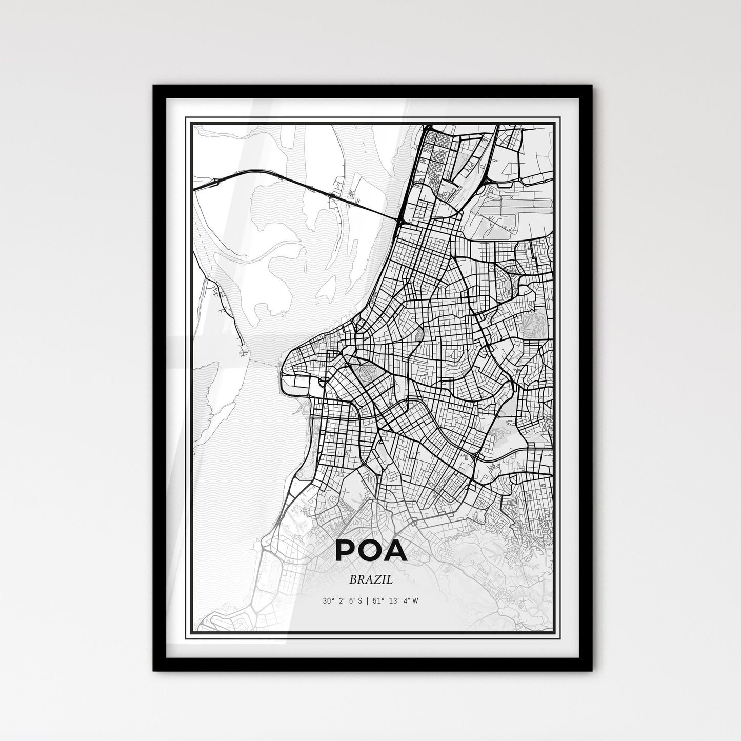 Poa Brazil - Scandinavian Style City Map for Modern Home Decor