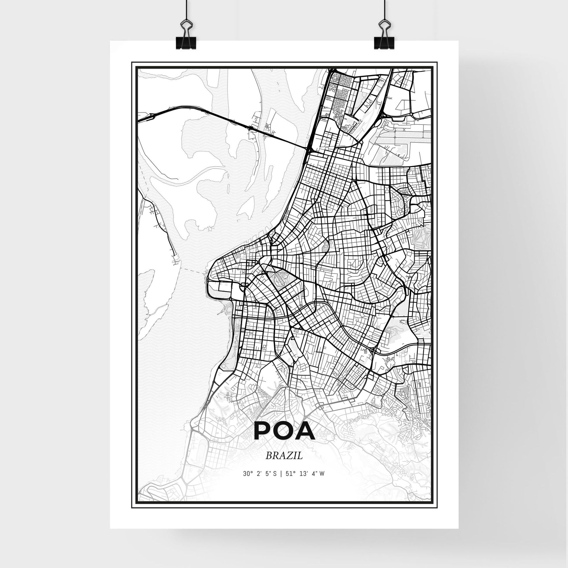 Poa Brazil - Premium City Map Poster