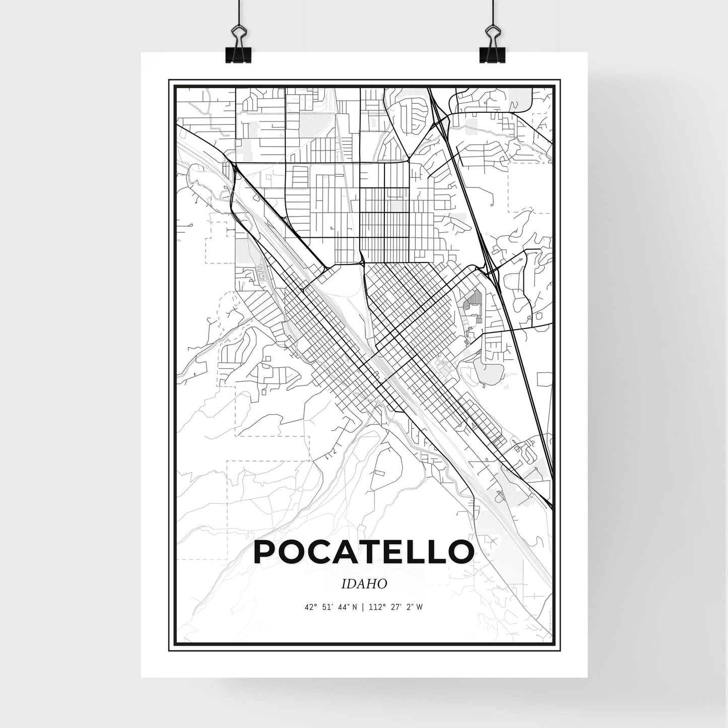 Pocatello Idaho - Premium City Map Poster