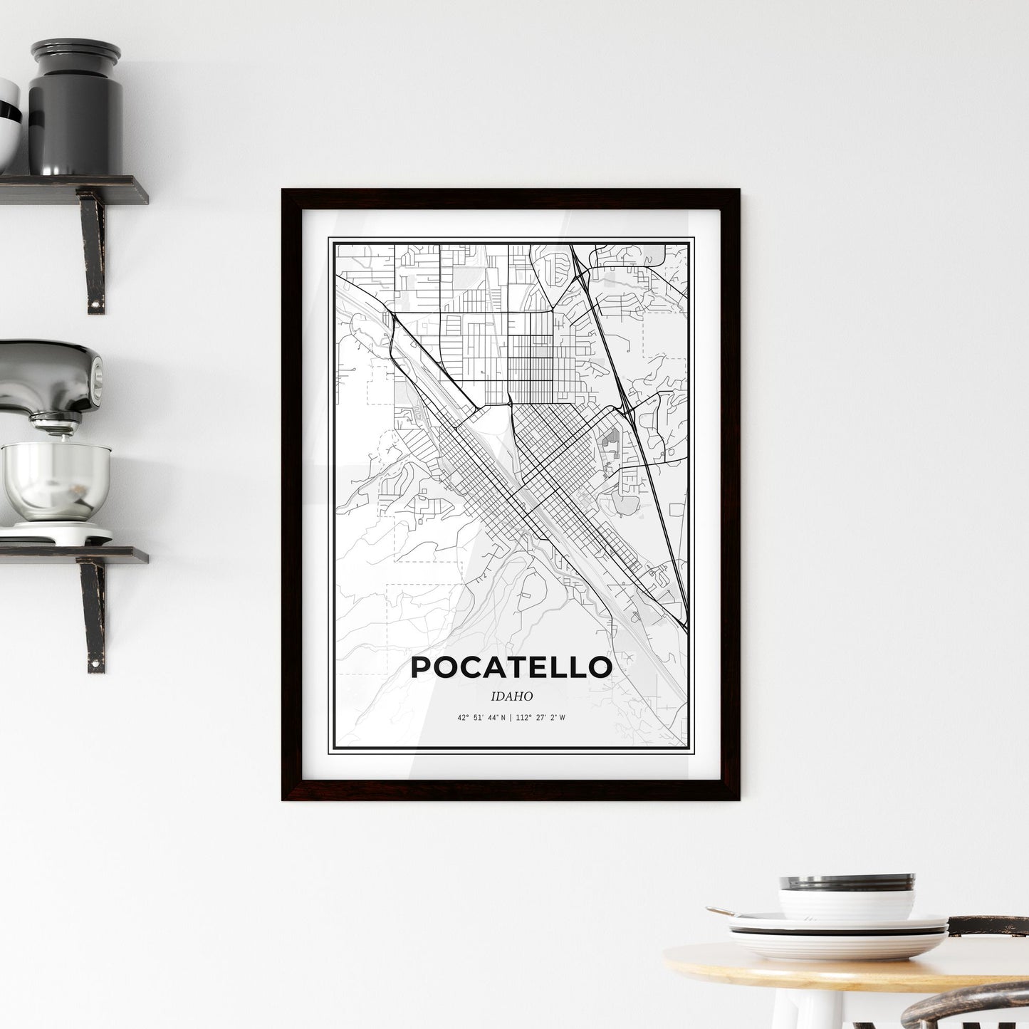 Pocatello Idaho - Minimal City Map