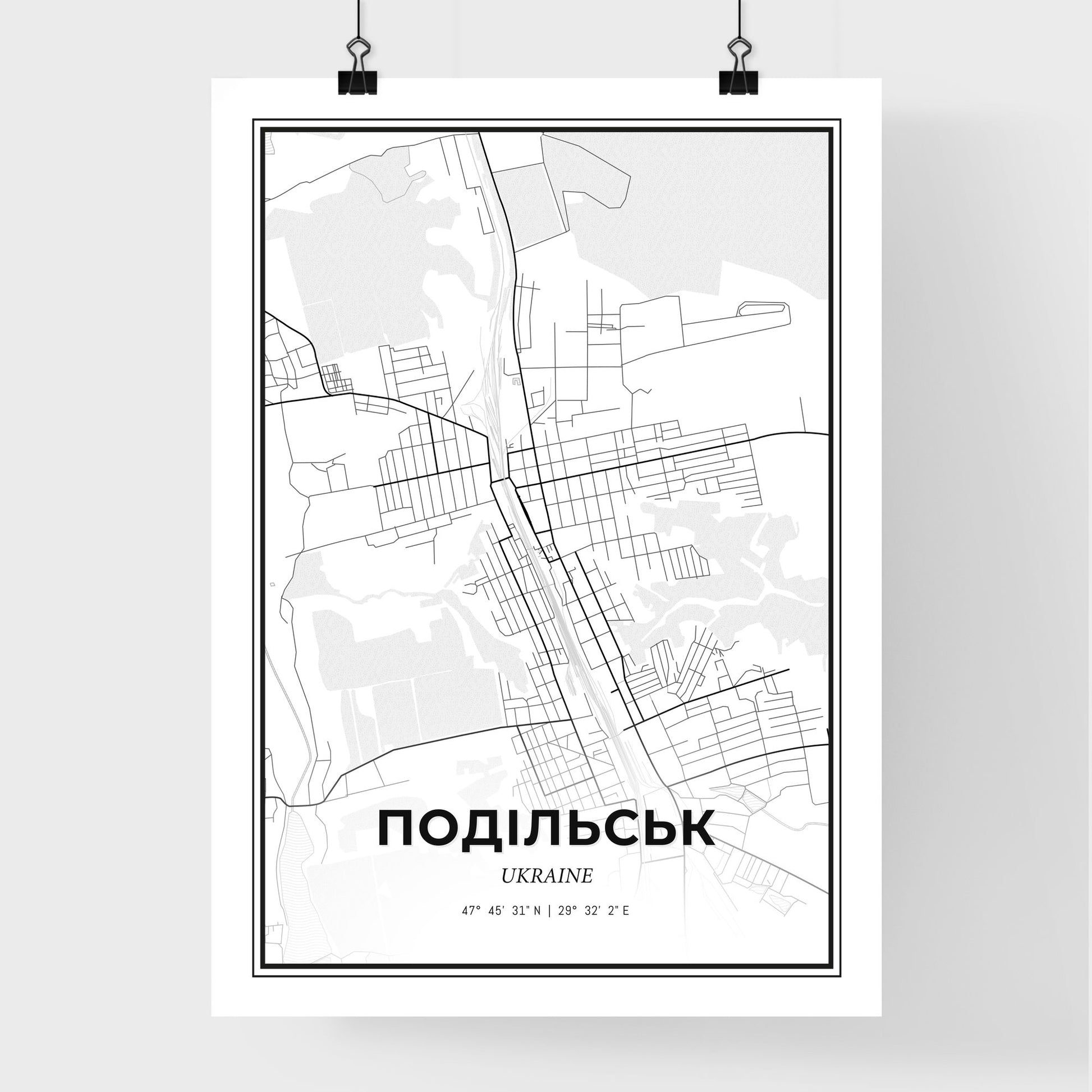 Podilsk Ukraine - Premium City Map Poster