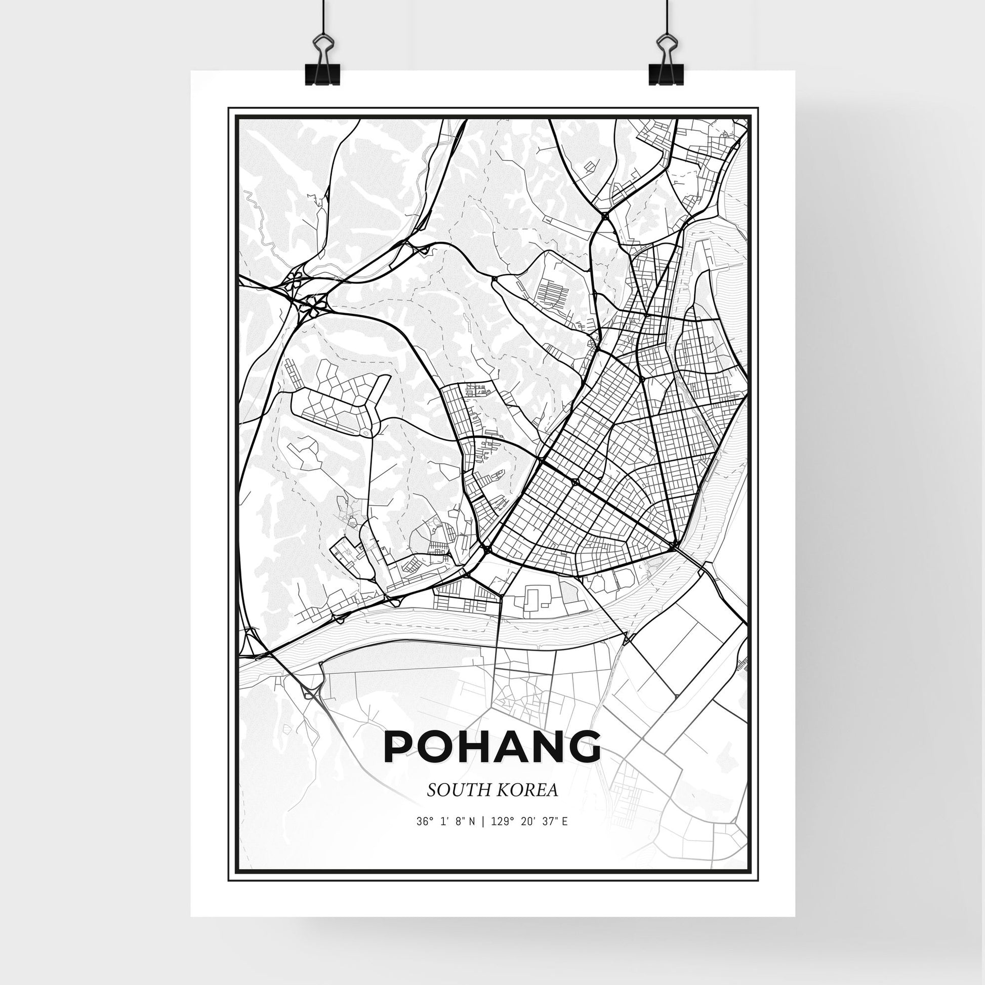 Pohang South Korea - Premium City Map Poster