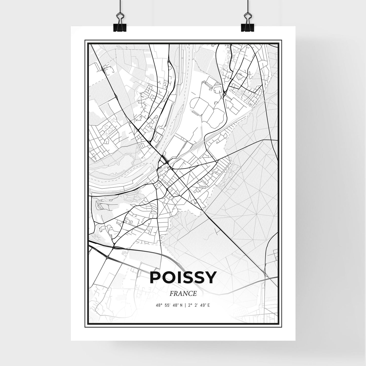 Poissy France - Premium City Map Poster