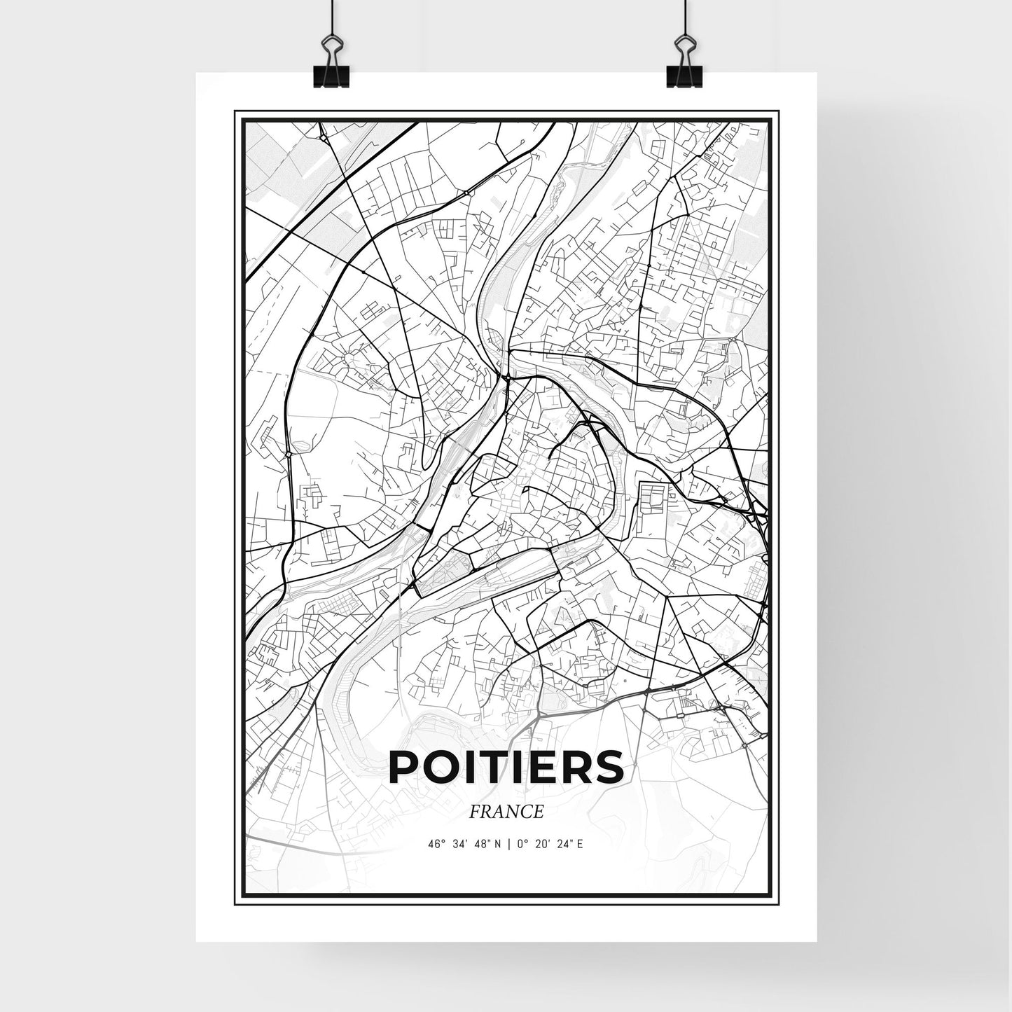 Poitiers France - Premium City Map Poster