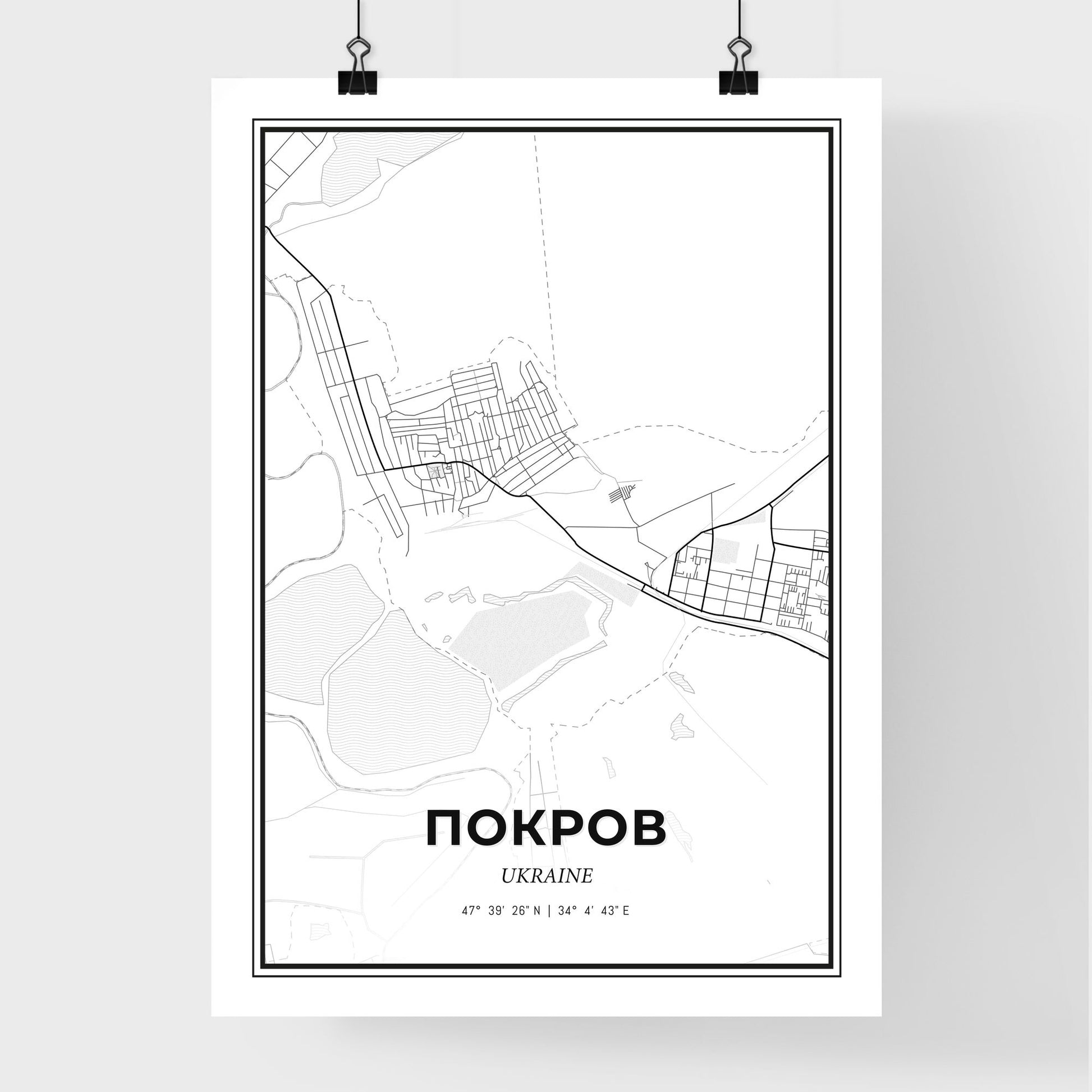 Pokrov Ukraine - Premium City Map Poster