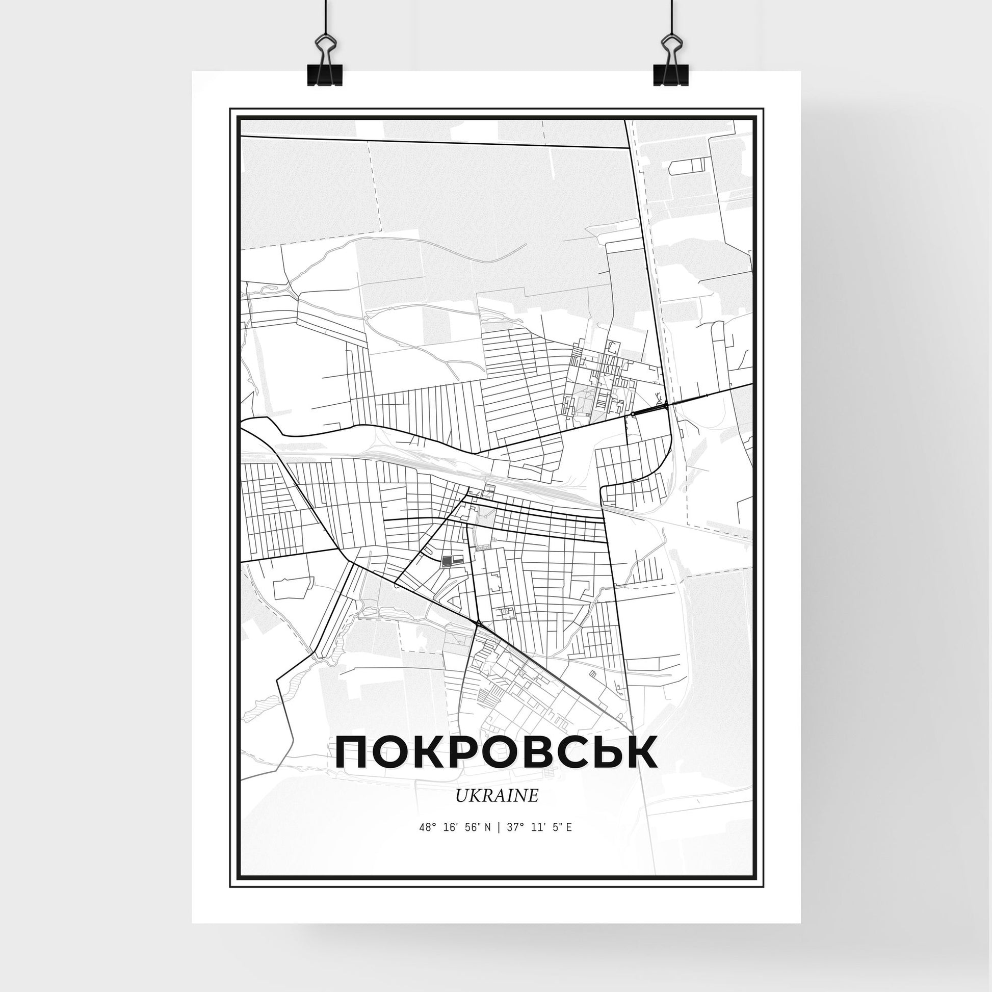 Pokrovsk Ukraine - Premium City Map Poster