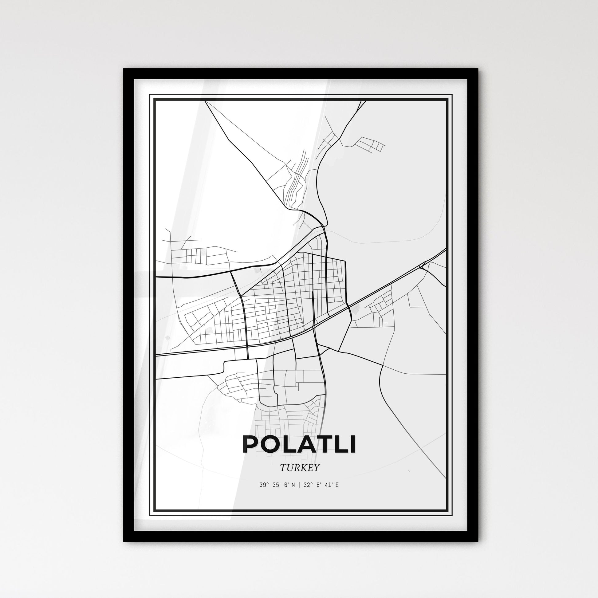 Polatlı Turkey - Scandinavian Style City Map for Modern Home Decor