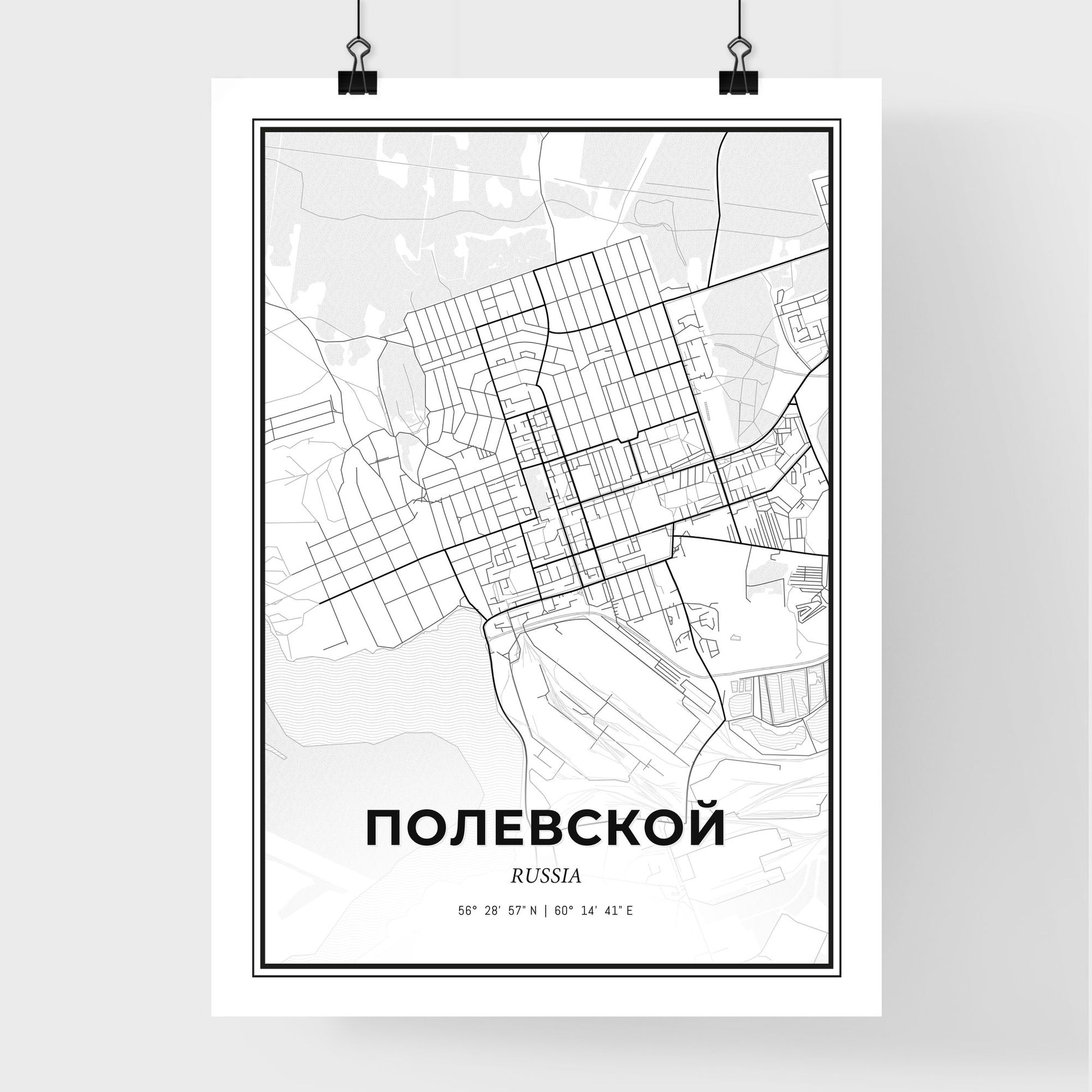 Polevskoy Russia - Premium City Map Poster