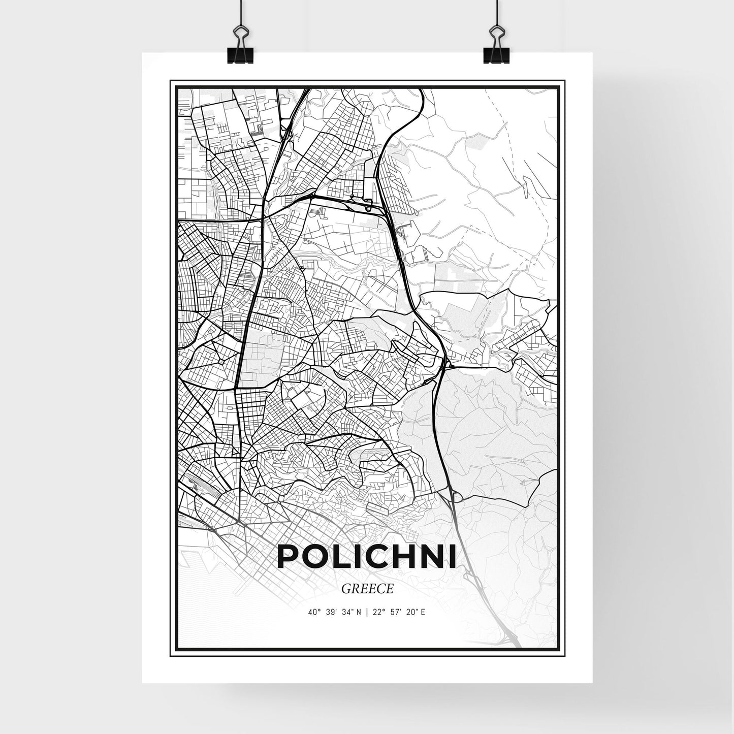 Polichni Greece - Premium City Map Poster