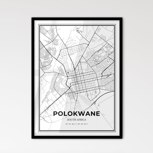 Polokwane South Africa - Scandinavian Style City Map for Modern Home Decor