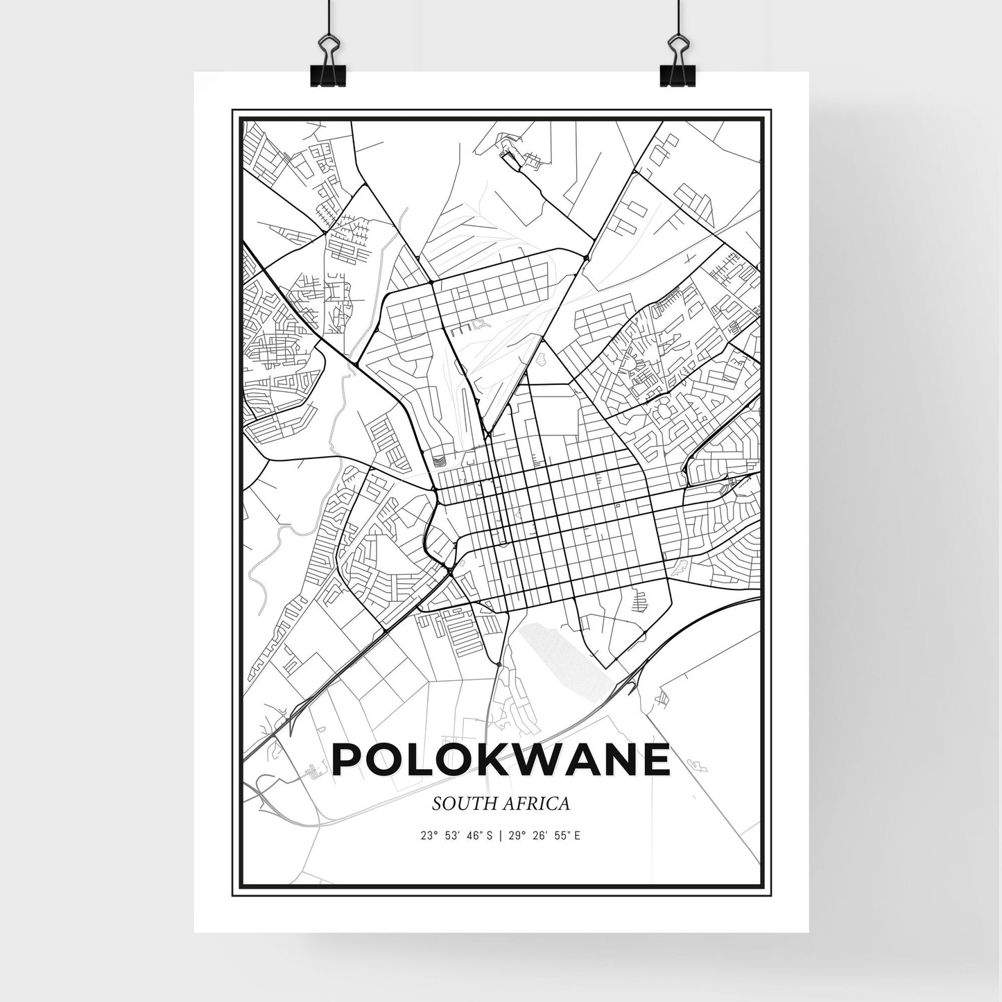 Polokwane South Africa - Premium City Map Poster