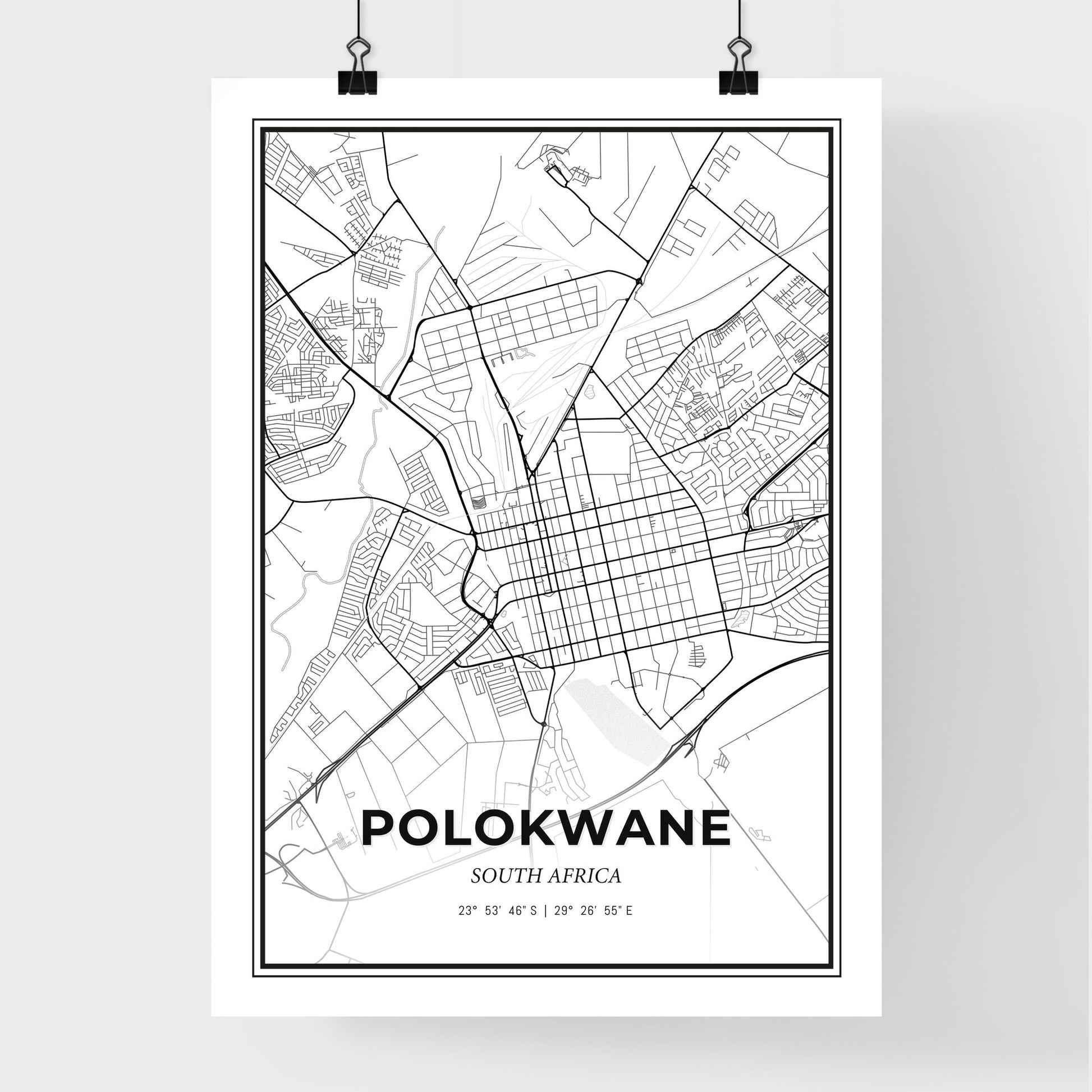 Polokwane South Africa - Premium City Map Poster