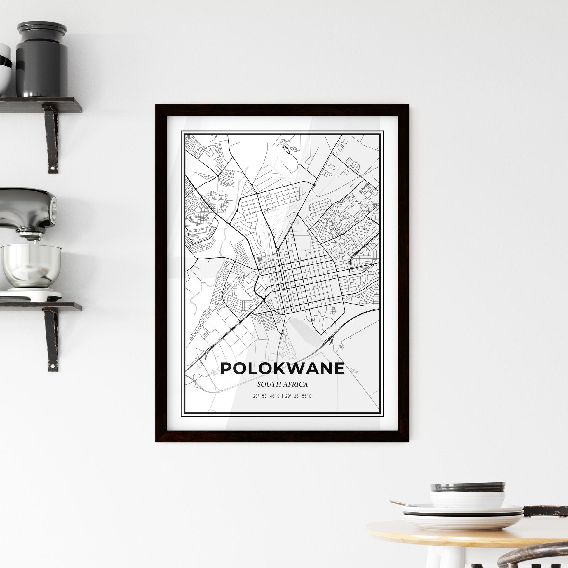 Polokwane South Africa - Minimal City Map