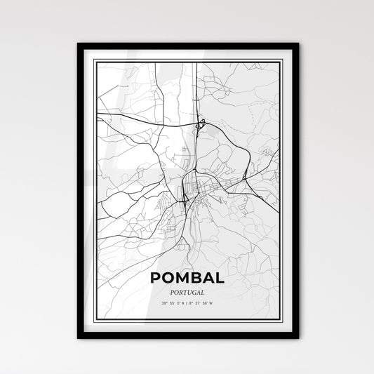 Pombal Portugal - Scandinavian Style City Map for Modern Home Decor