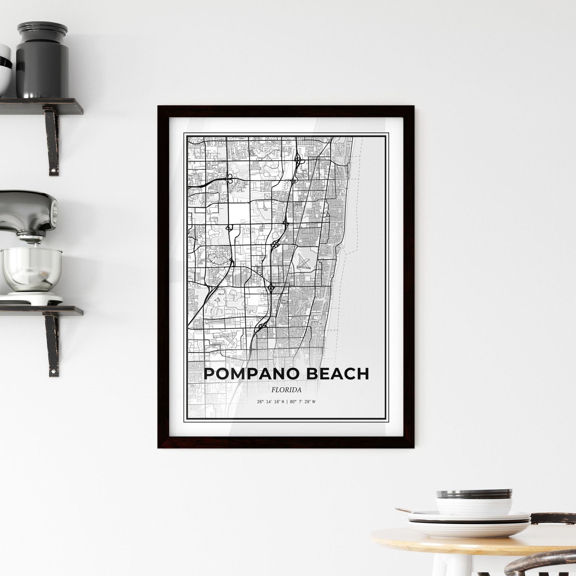 Pompano Beach Florida - Minimal City Map