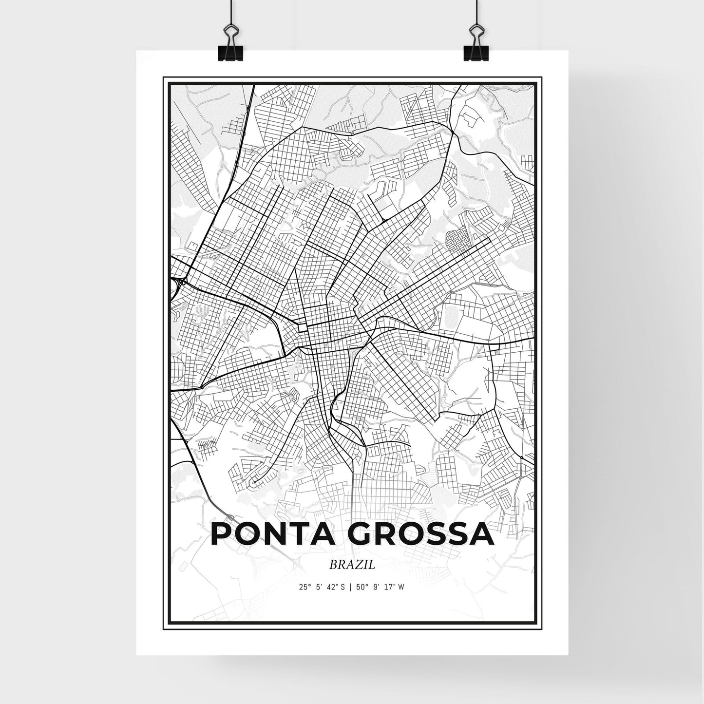 Ponta Grossa Brazil - Premium City Map Poster