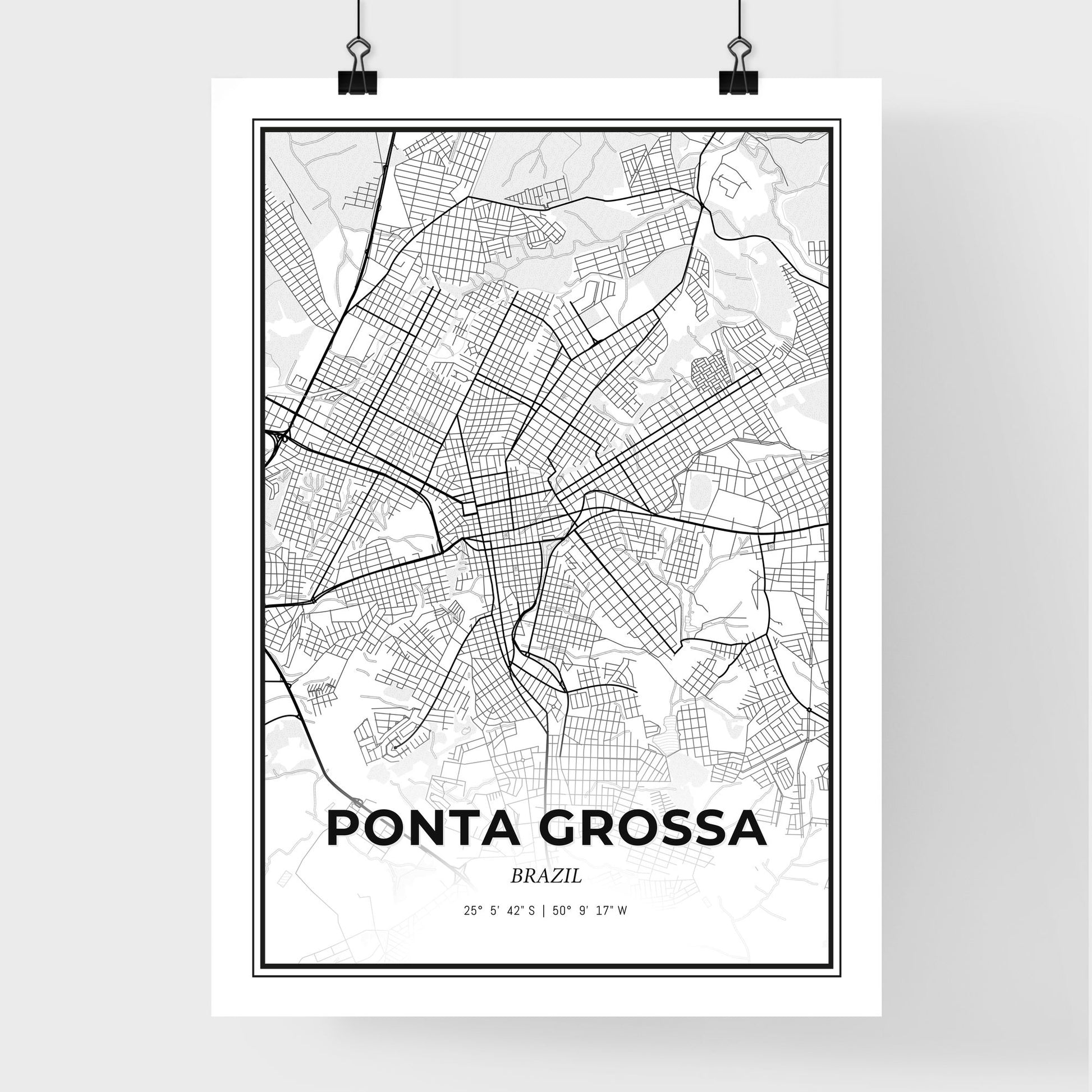 Ponta Grossa Brazil - Premium City Map Poster