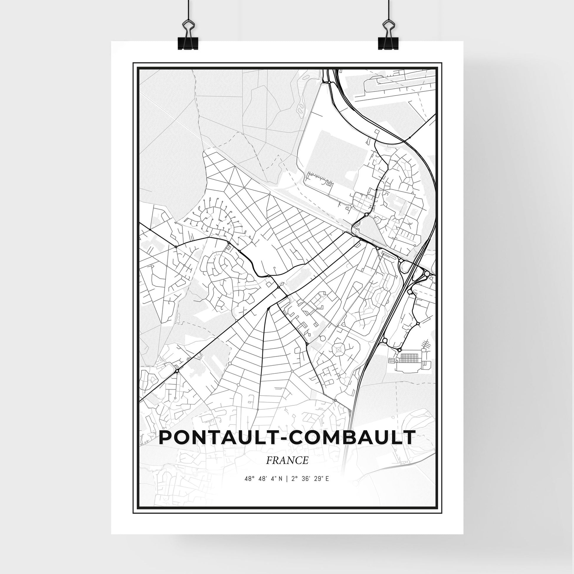 Pontault-Combault France - Premium City Map Poster