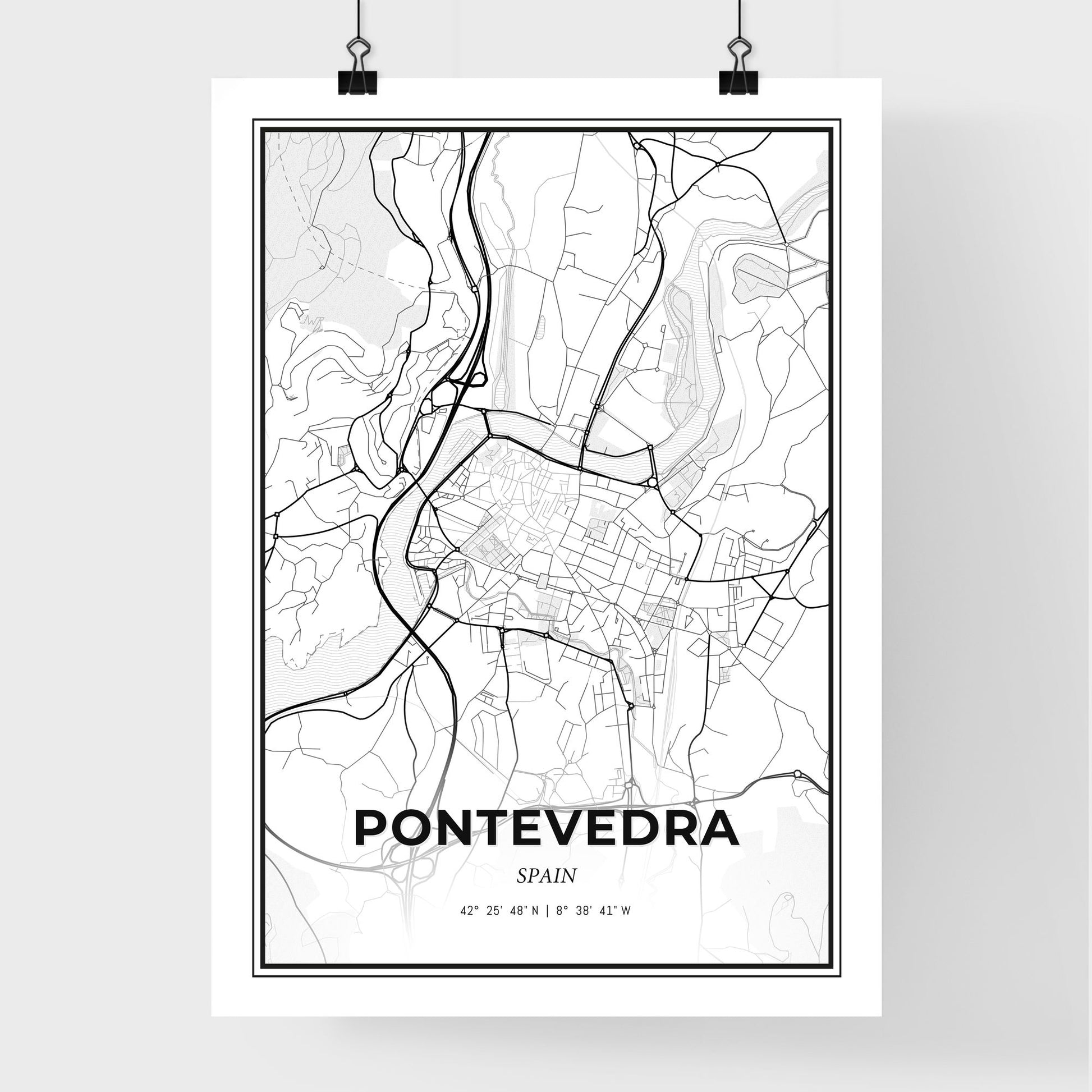 Pontevedra Spain - Premium City Map Poster