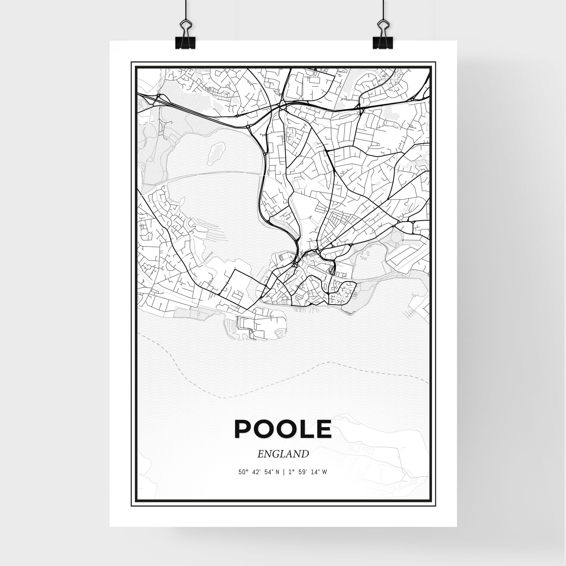 Poole England - Premium City Map Poster