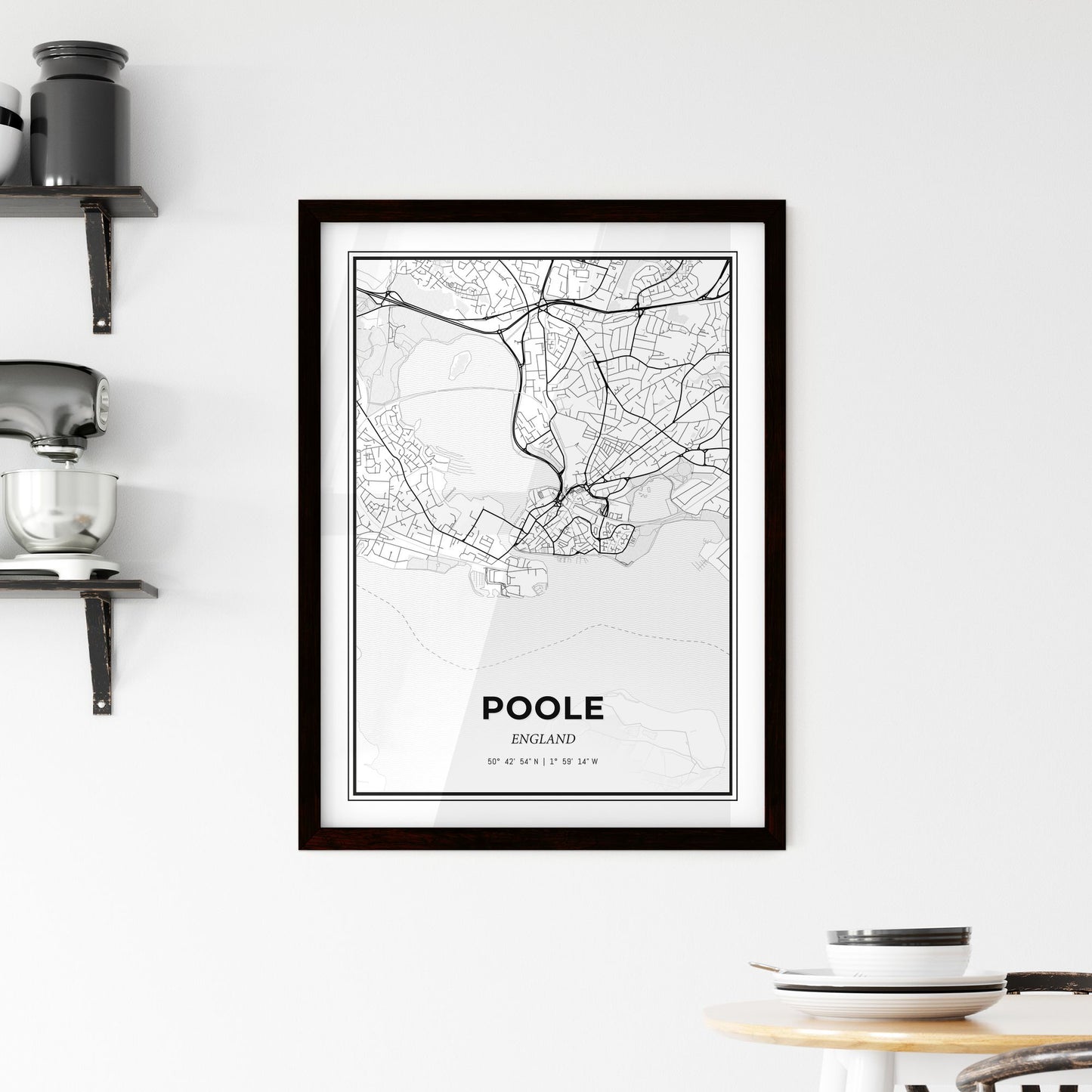 Poole England - Minimal City Map