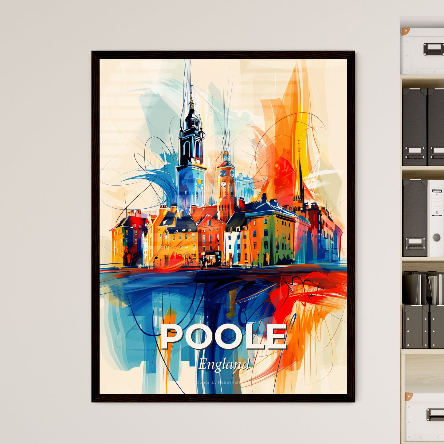 Vibrant Poole, England - A Colorful Painting Of A City