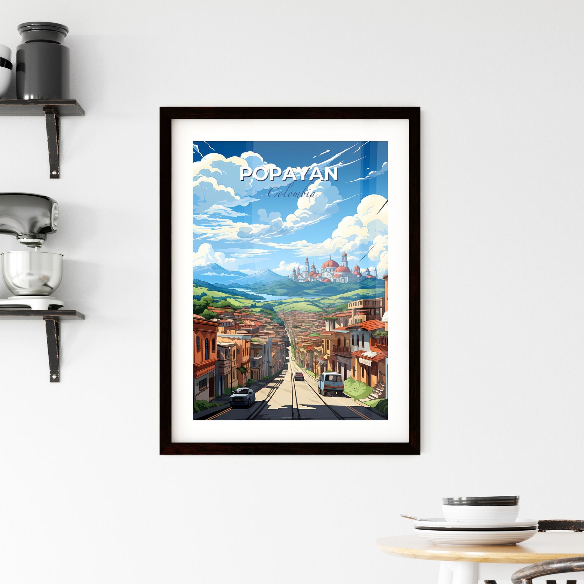 Popayan Colombia Skyline Painting City Art Travel Landmark Default Title