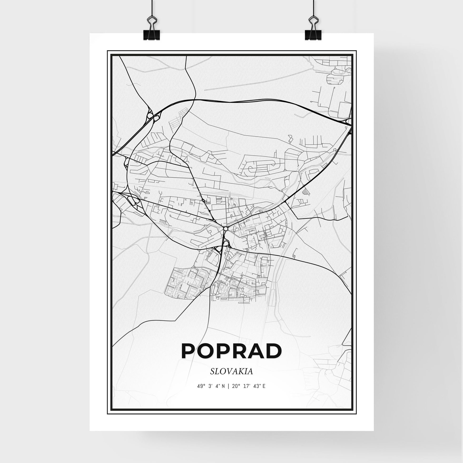 Poprad Slovakia - Premium City Map Poster