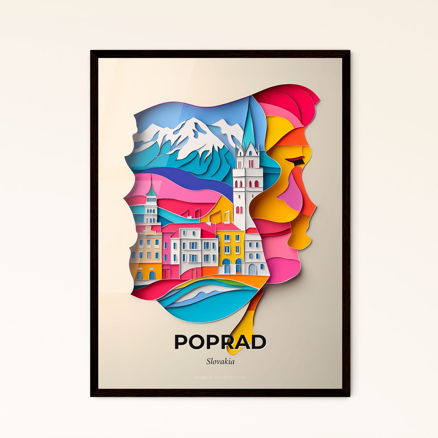 Vivid Poprad, Slovakia - a colorful city with a mountain in the background