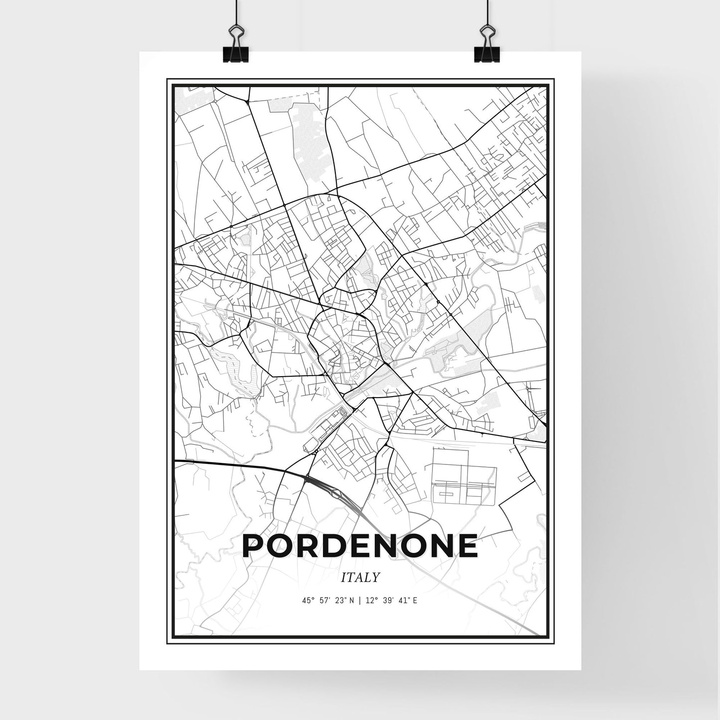 Pordenone Italy - Premium City Map Poster