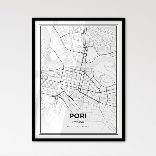 Pori Finland - Scandinavian Style City Map for Modern Home Decor