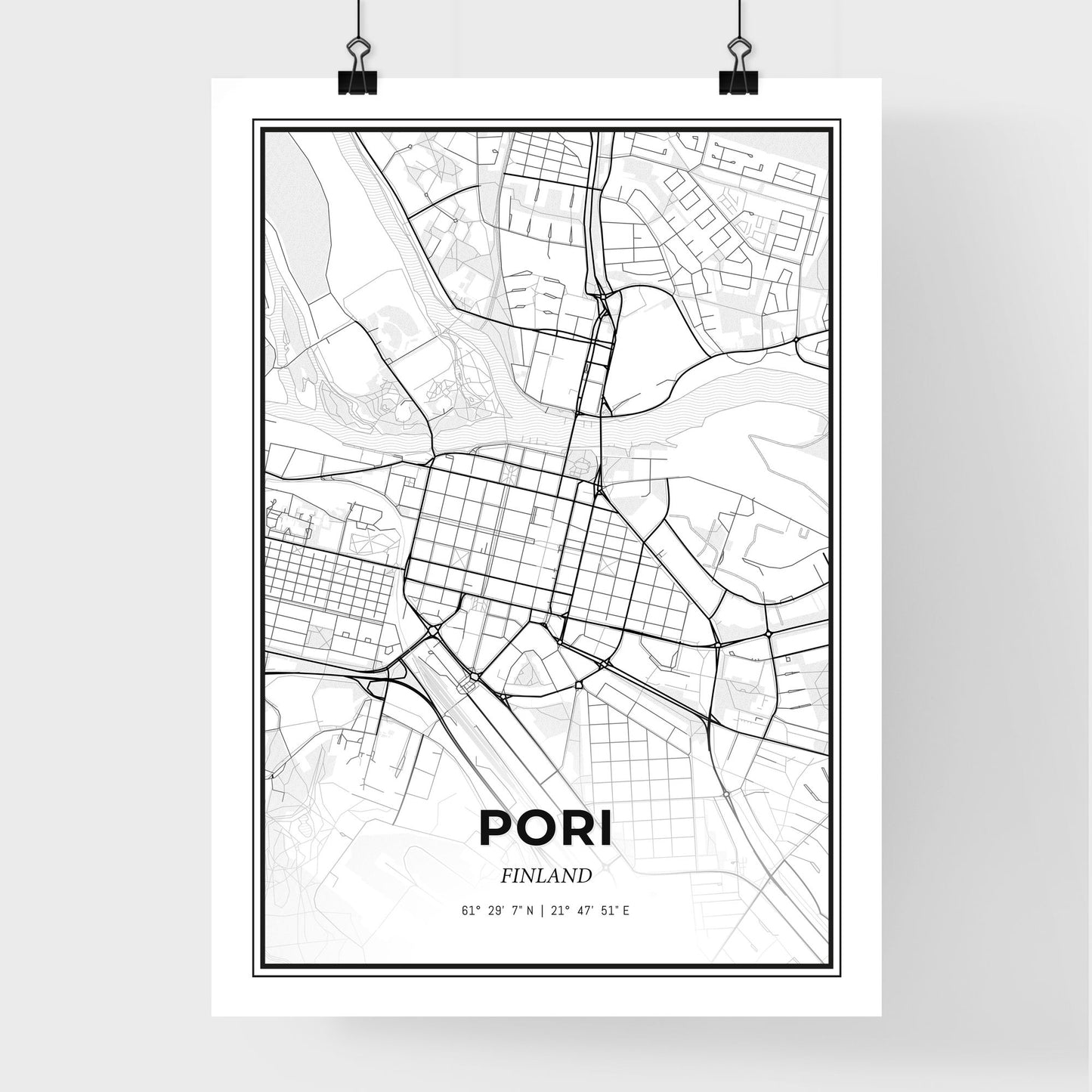 Pori Finland - Premium City Map Poster