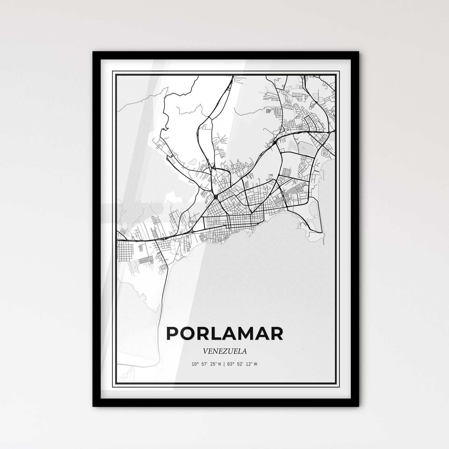 Porlamar Venezuela - Scandinavian Style City Map for Modern Home Decor