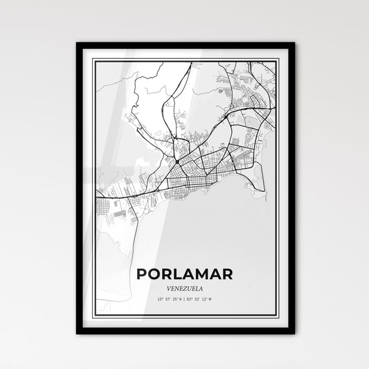 Porlamar Venezuela - Scandinavian Style City Map for Modern Home Decor