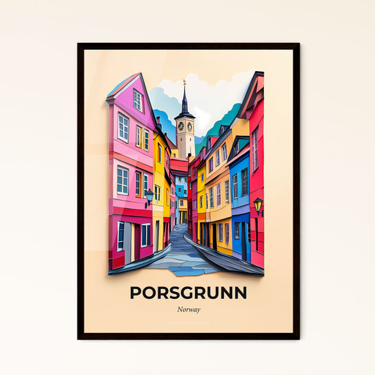 Vivid Porsgrunn, Norway, Papercut Print