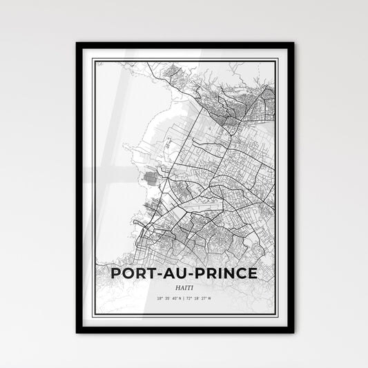 Port-au-Prince Haiti - Scandinavian Style City Map for Modern Home Decor