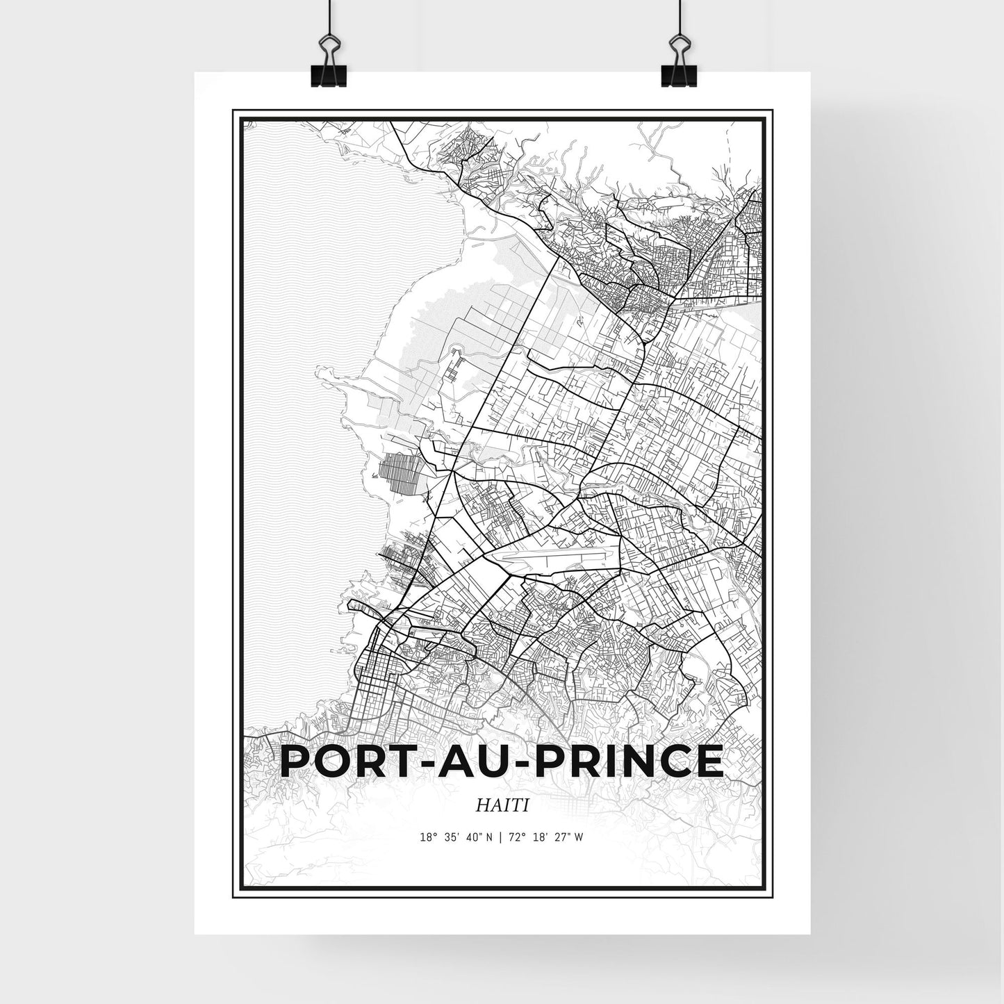 Port-au-Prince Haiti - Premium City Map Poster