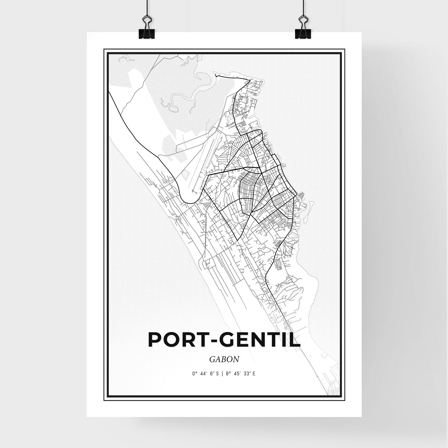 Port-Gentil Gabon - Premium City Map Poster