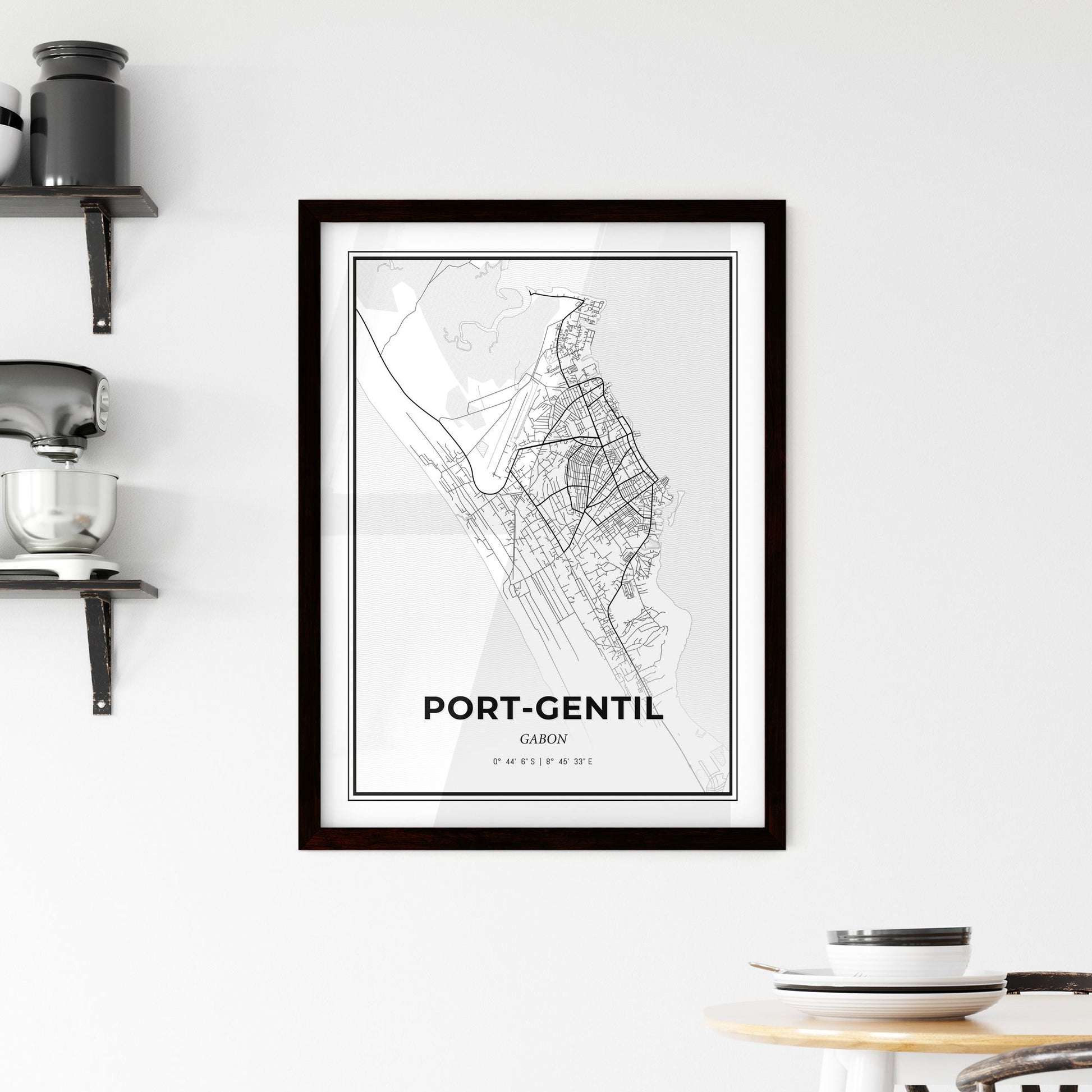 Port-Gentil Gabon - Minimal City Map